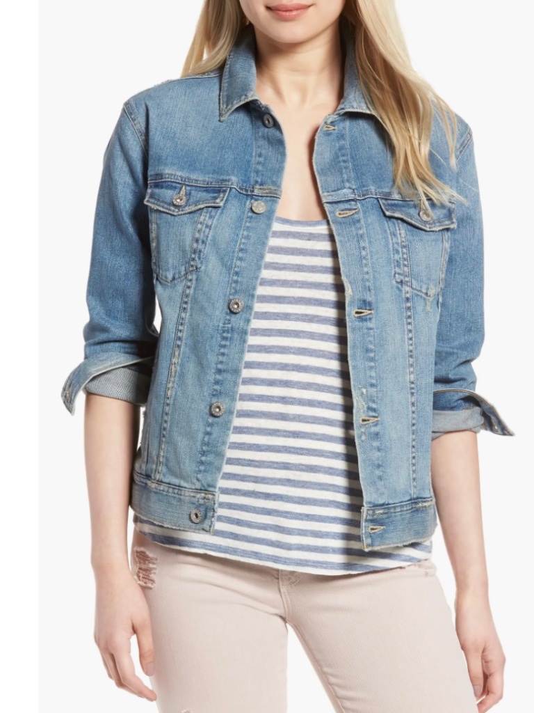Ag Adriano Goldschmied "Nancy" Oversized Boyfriend Denim Jacket Sz Medium